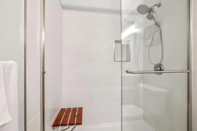 a bathroom with a shower