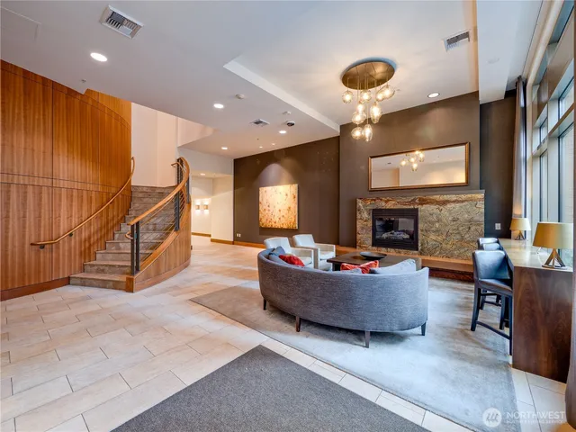 a kitchen with a stove and a microwave
