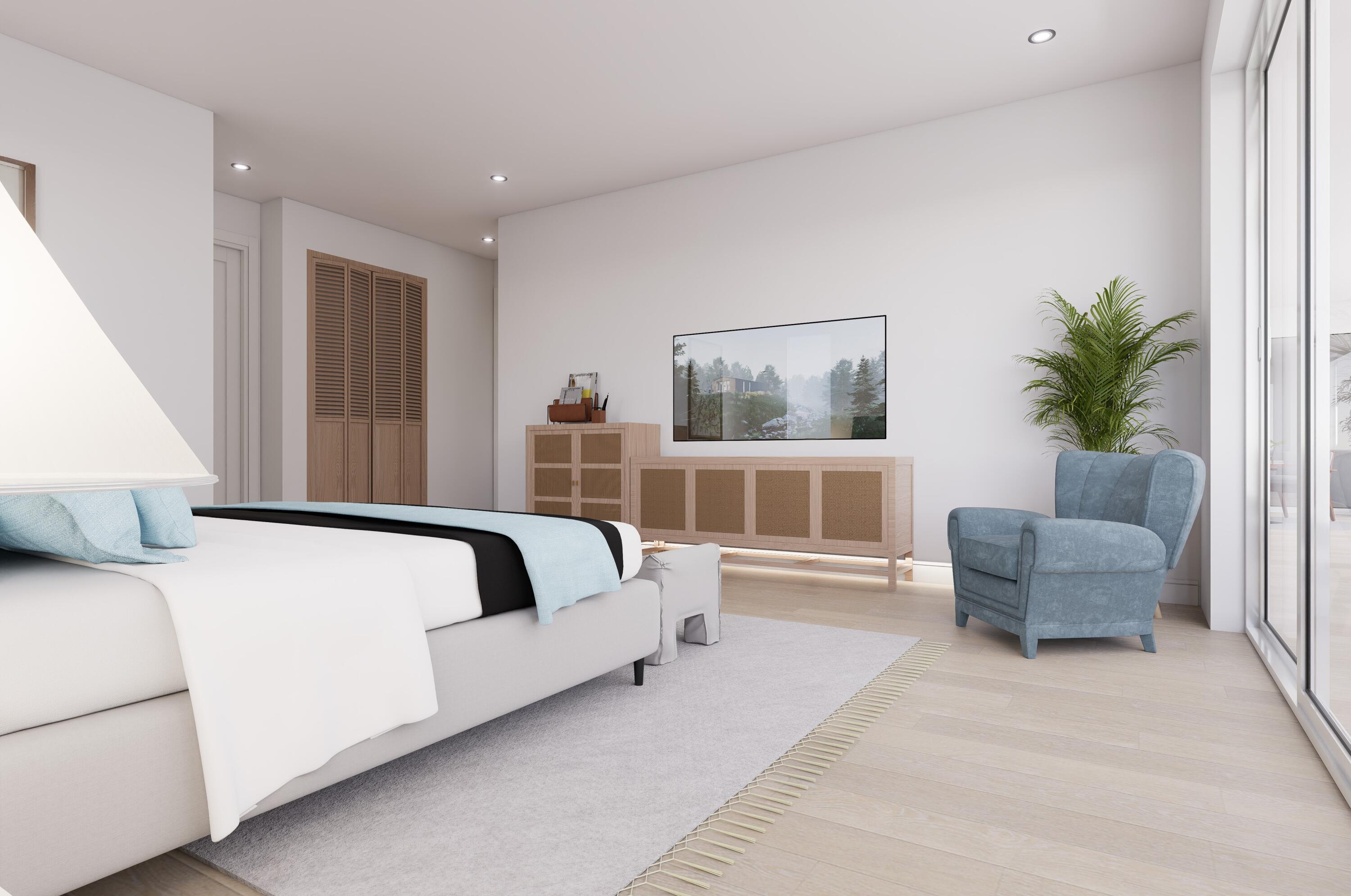 1041 Bimini Lane Singer Island, FL 33404 - Photo 23 of 26 a bedroom with a large bed and a couch