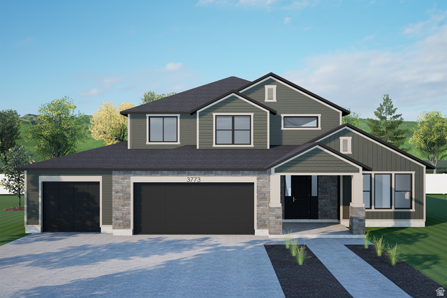 3350 South 960 West Logan, UT 84321 - Photo 1 of 3 Craftsman inspired home featuring stone siding, driveway, an attached garage, and roof with shingles