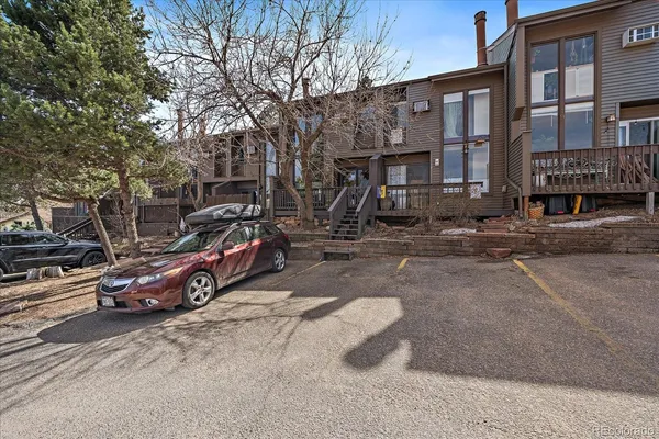 a car parked in front of a building