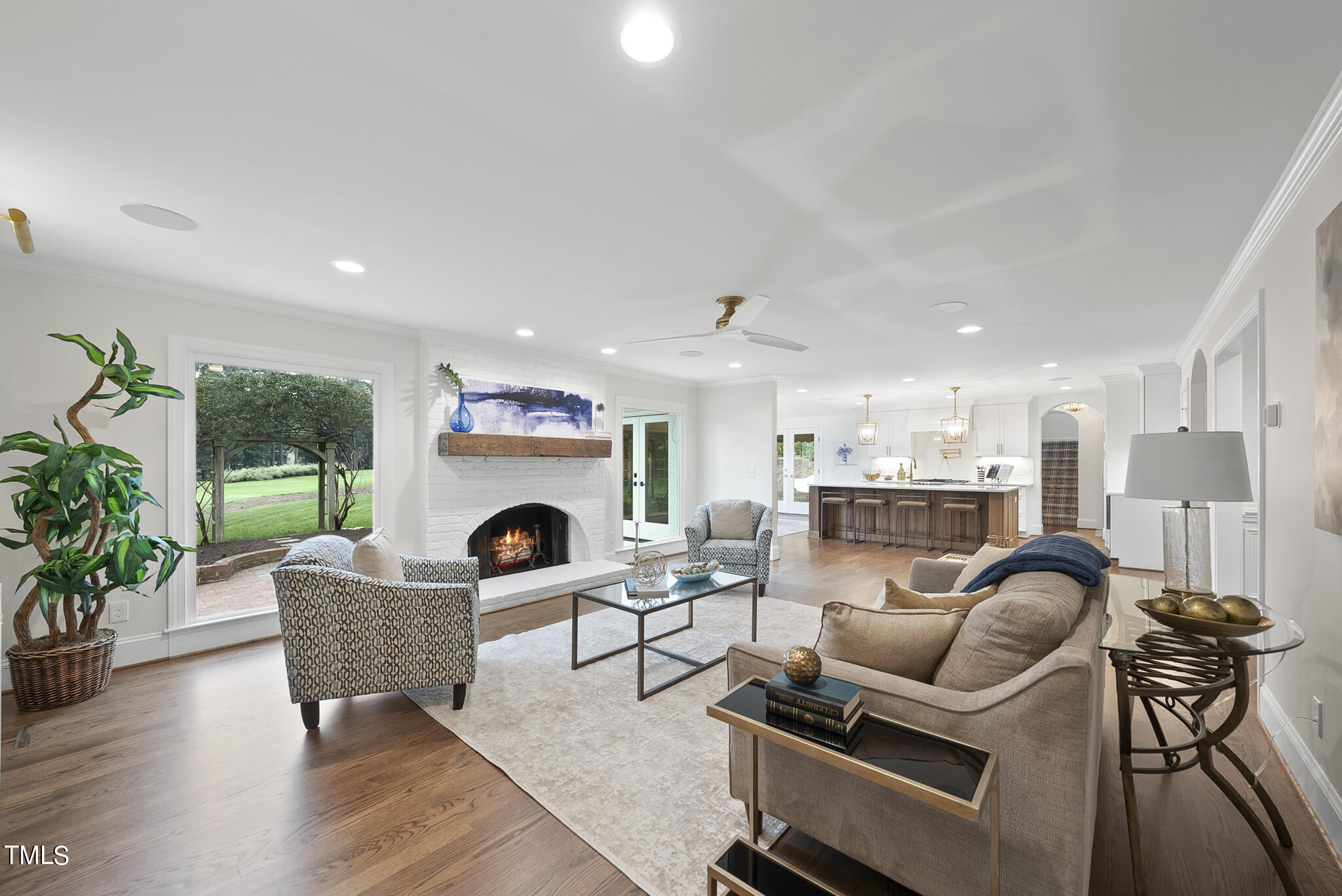 1704 Hunting Ridge Road Raleigh, NC 27615 - Photo 13 of 46 a living room with furniture and a fireplace