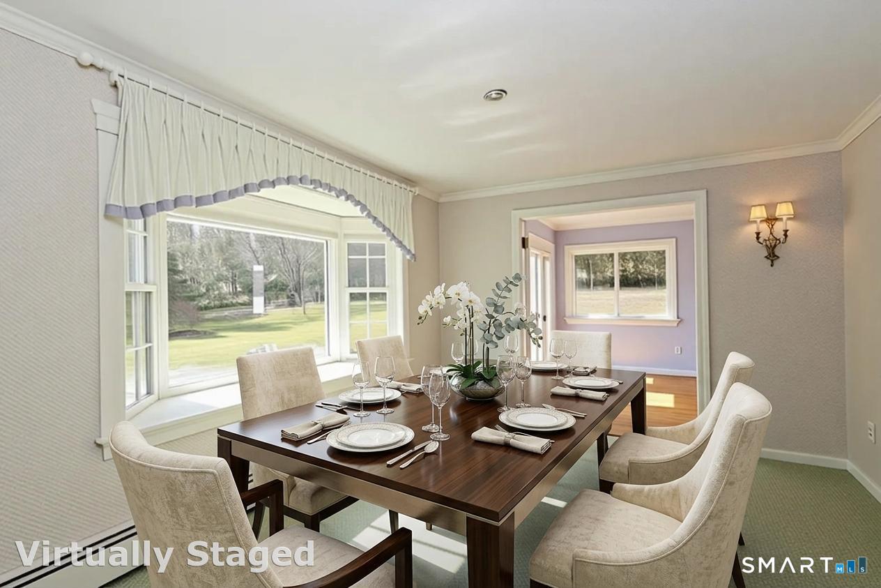 463 North Salem Road Ridgefield, CT 06877 - Photo 11 of 40 a dining room with furniture a chandelier and wooden floor