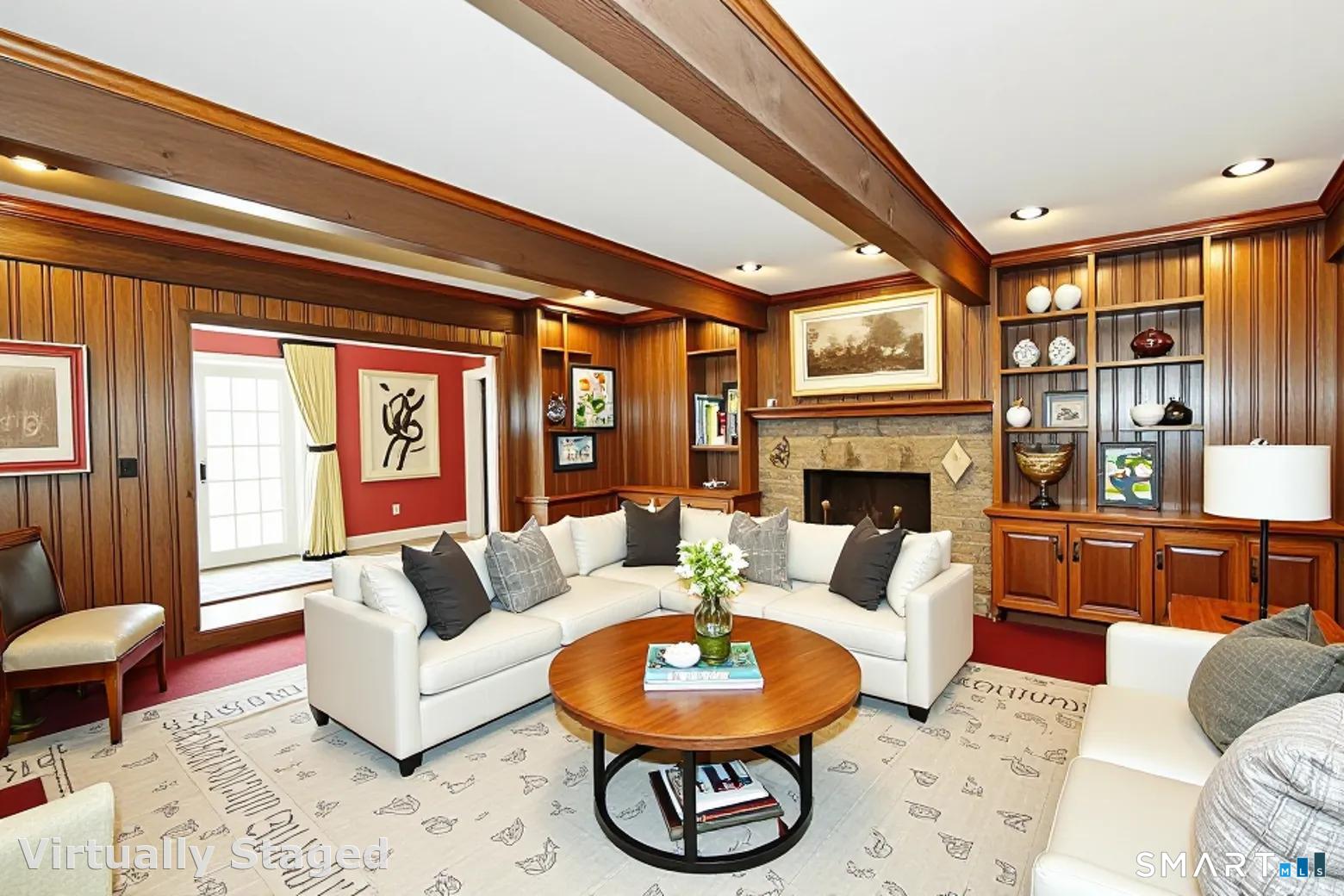 463 North Salem Road Ridgefield, CT 06877 - Photo 18 of 40 a living room with fireplace furniture and a large window
