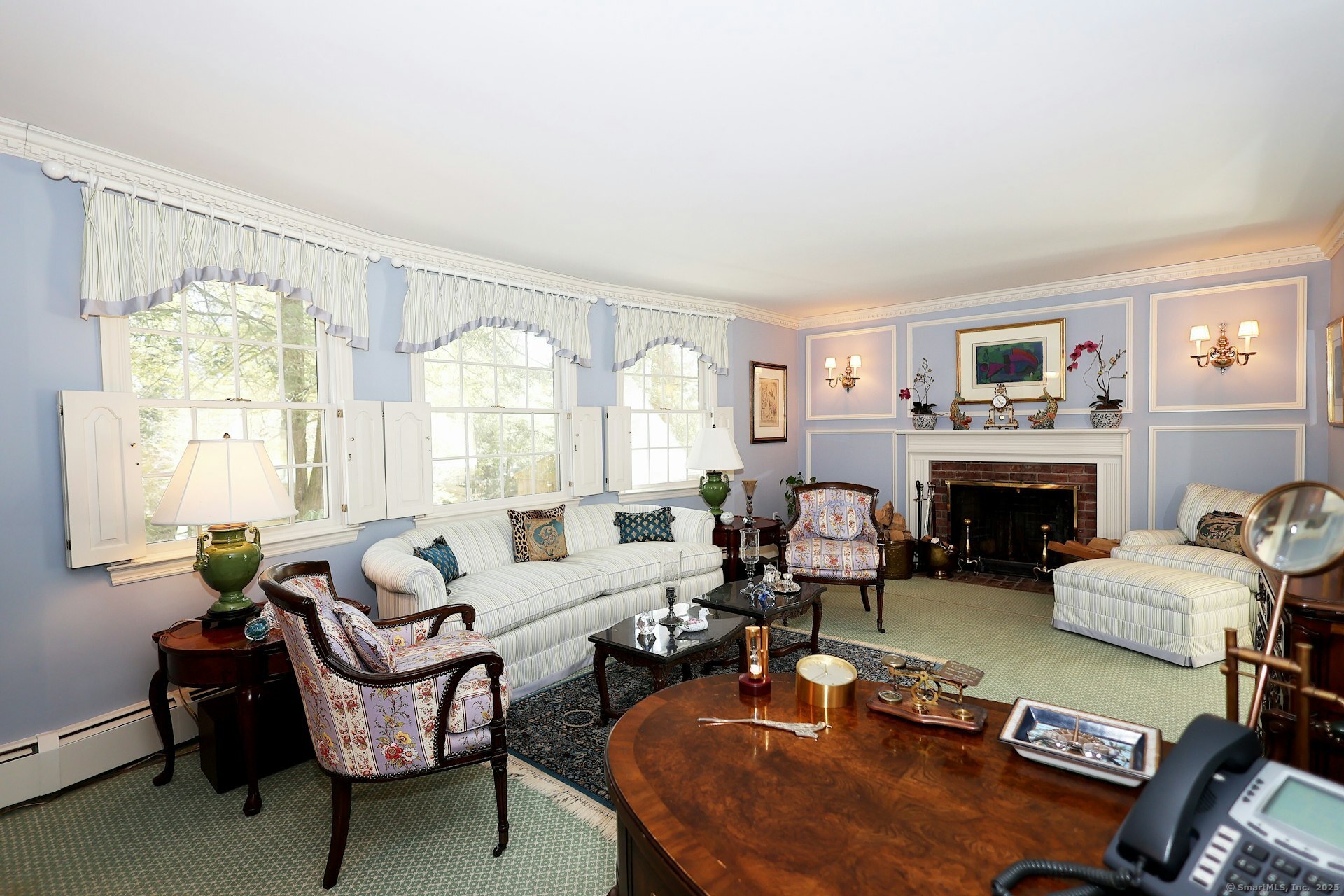 463 North Salem Road Ridgefield, CT 06877 - Photo 7 of 40 a living room with furniture large window and a fireplace