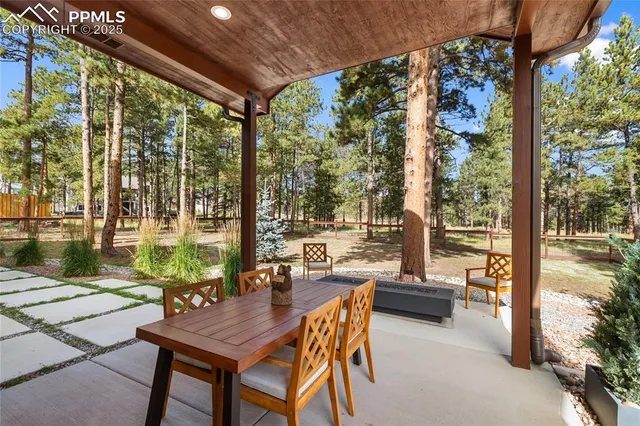 a outdoor space with chairs