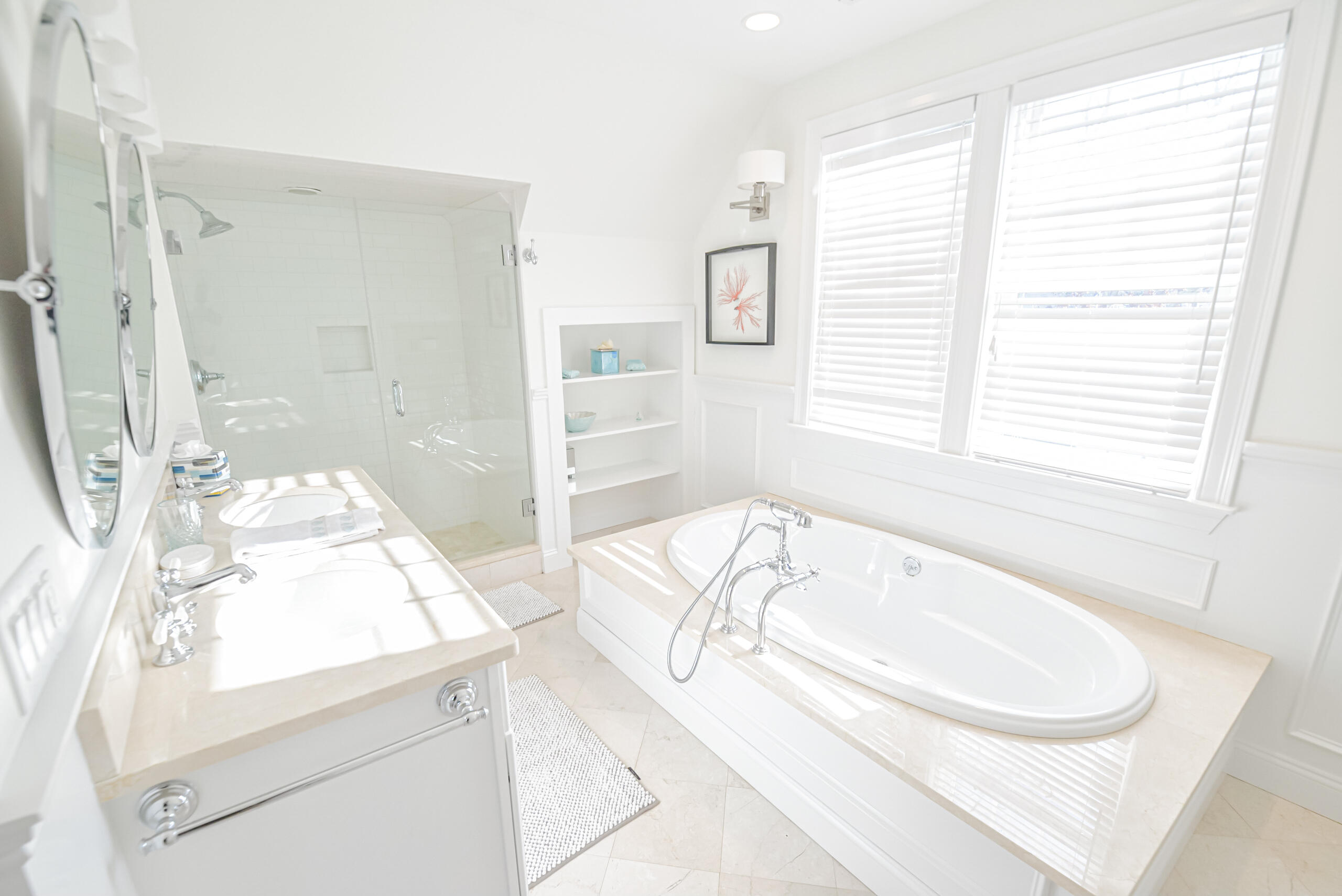 53 Rd To The Plaines Edgartown, MA 02539 - Photo 15 of 35 a bathroom with a tub sink and mirror