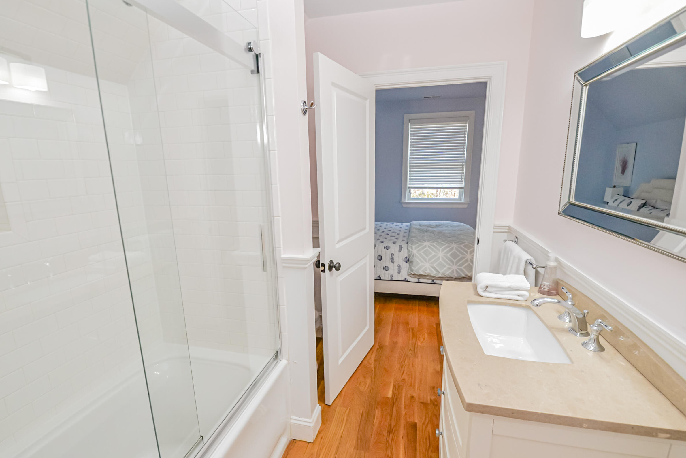 53 Rd To The Plaines Edgartown, MA 02539 - Photo 20 of 35 a bathroom with a sink vanity granite tub and shower