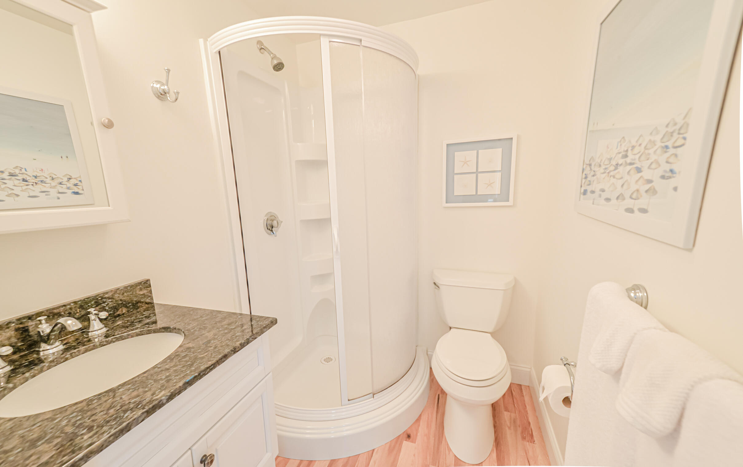 53 Rd To The Plaines Edgartown, MA 02539 - Photo 27 of 35 a bathroom with a granite countertop sink toilet and shower