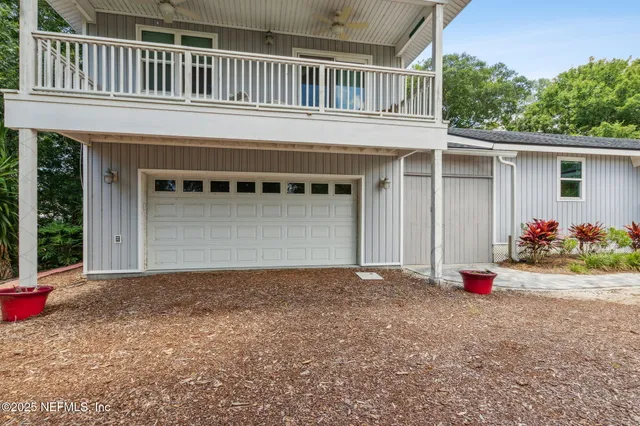 front view of a house with an outdoor space