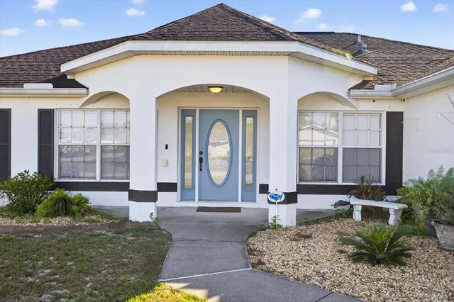 a front view of a house