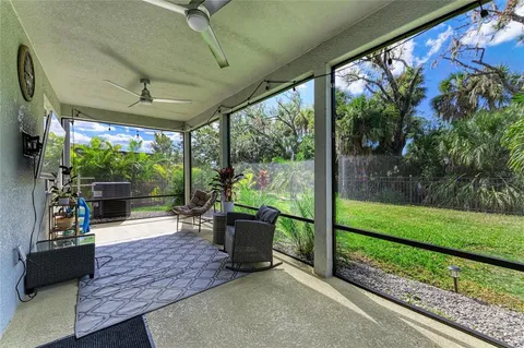 a view of a garden with a tree