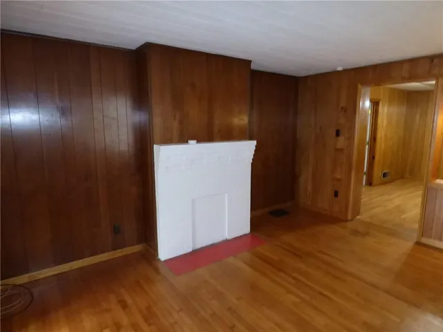 an empty room with closet