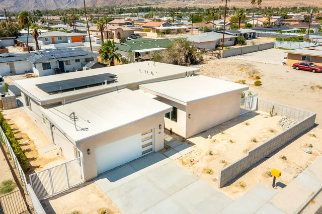 an aerial view of multiple house