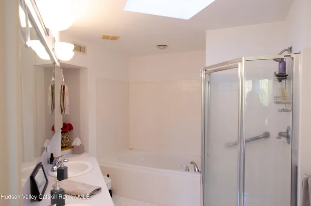 a bathroom with a sink and a shower