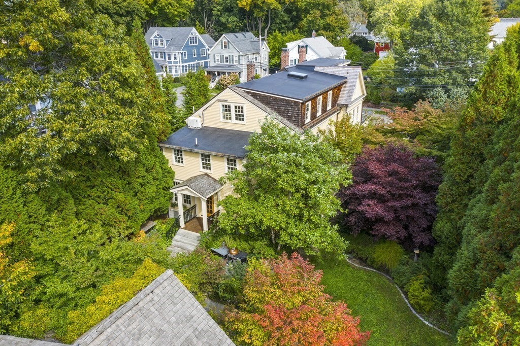 49 Parker Street Lexington, MA 02421 - Photo 42 of 42 a aerial view of a house with a yard basket ball court and outdoor seating