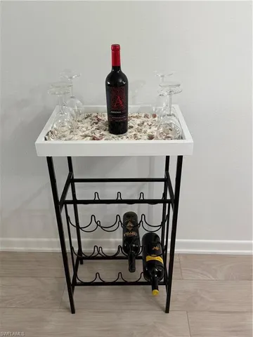 a close view of a table and chairs