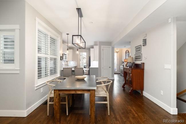 3604 Raleigh Street Denver, CO 80212 - Photo 10 of 38 a view of a dining room with furniture window and wooden floor