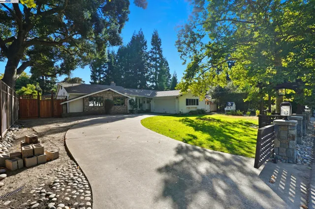 a view of a backyard