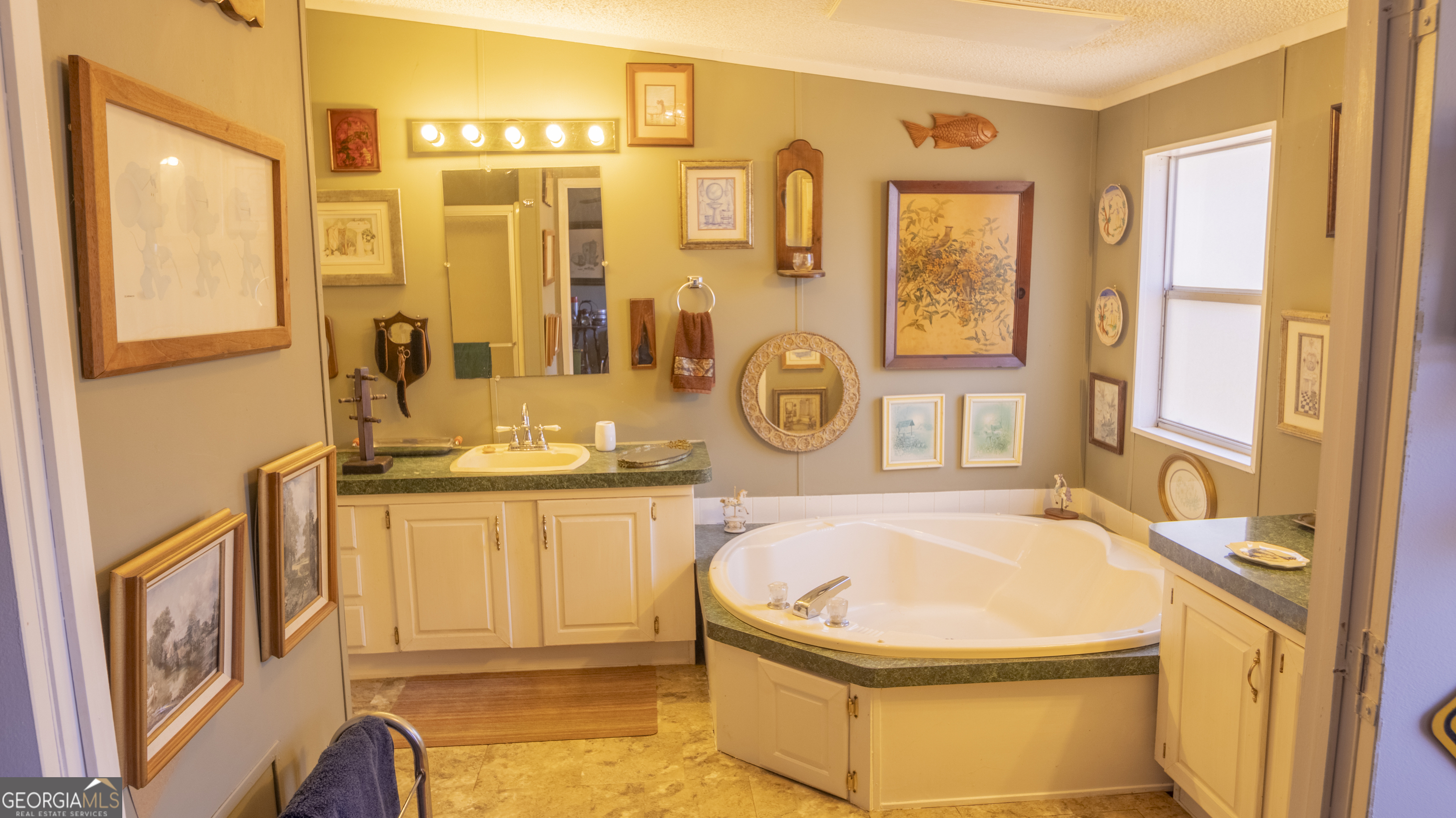2717 Mount Pilgrim Road Greenville, GA 30222 - Photo 23 of 65 a bathroom with a tub sink and mirror
