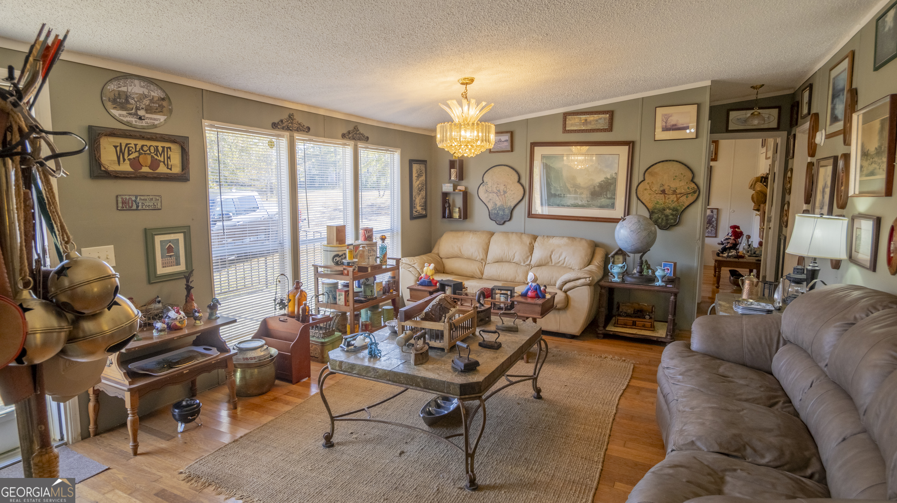 2717 Mount Pilgrim Road Greenville, GA 30222 - Photo 4 of 65 a living room with furniture a window and a clock