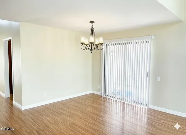 a view of a chandelier in a room