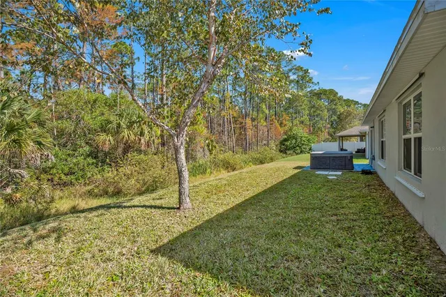 a view of a backyard