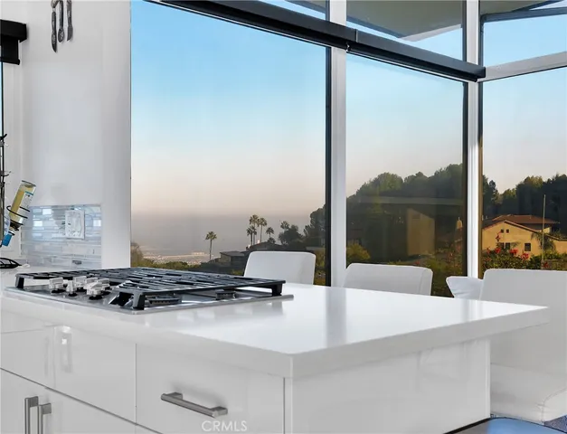 a living room with a large window