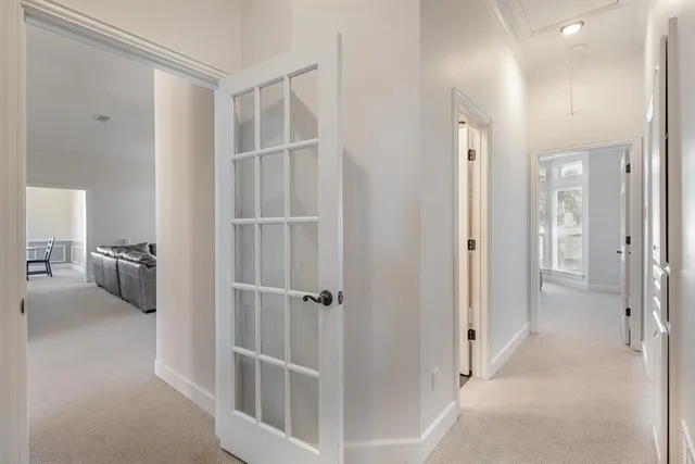 a bathroom with a sink vanity and mirror