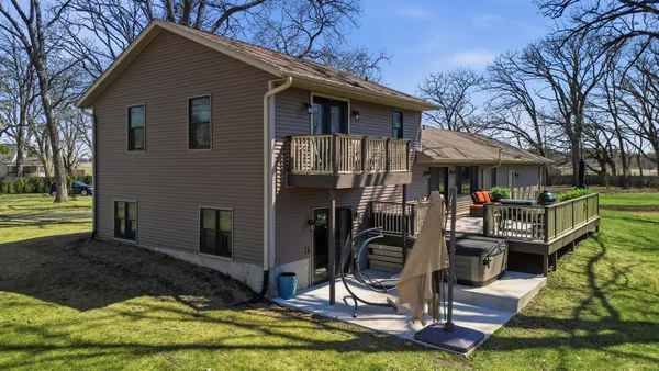a view of an outdoor space and deck