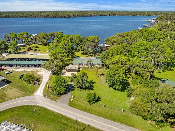 a view of a lake with outdoor space