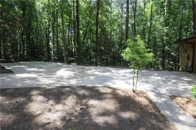 a street view with yard