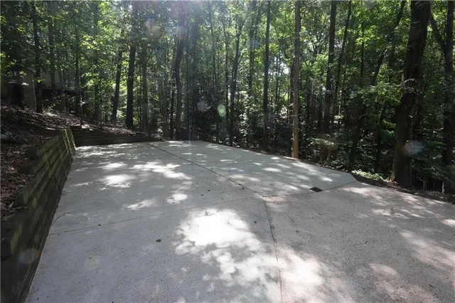 a view of backyard with green space