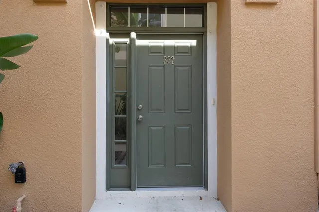 a view of kitchen and windows