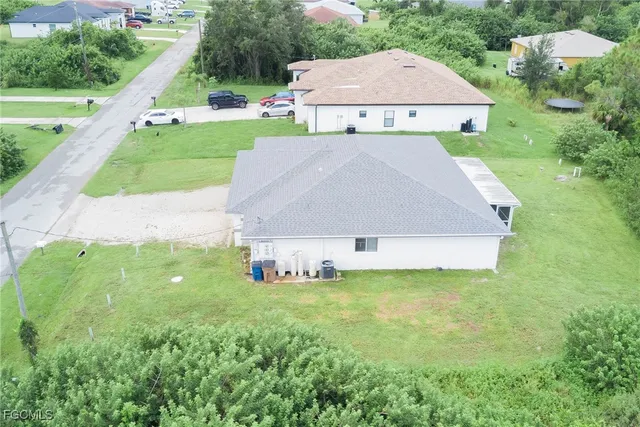 an aerial view of a house