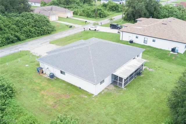 an aerial view of a house
