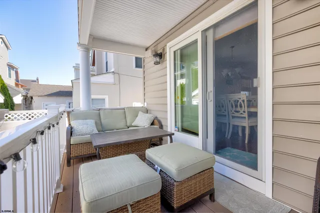 a outdoor living space with furniture