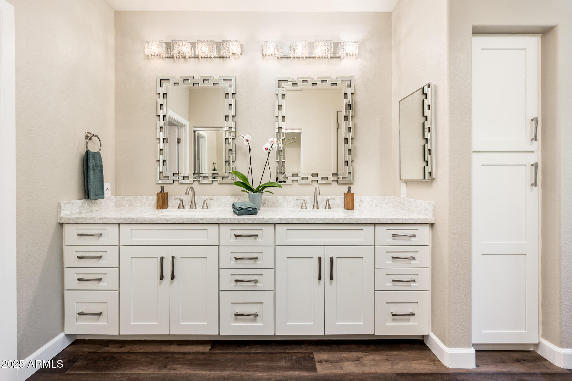 11680 East Sahuaro Drive, Unit 2021 Scottsdale, AZ 85259 - Photo 32 of 51 a bathroom with a double vanity sink mirror and