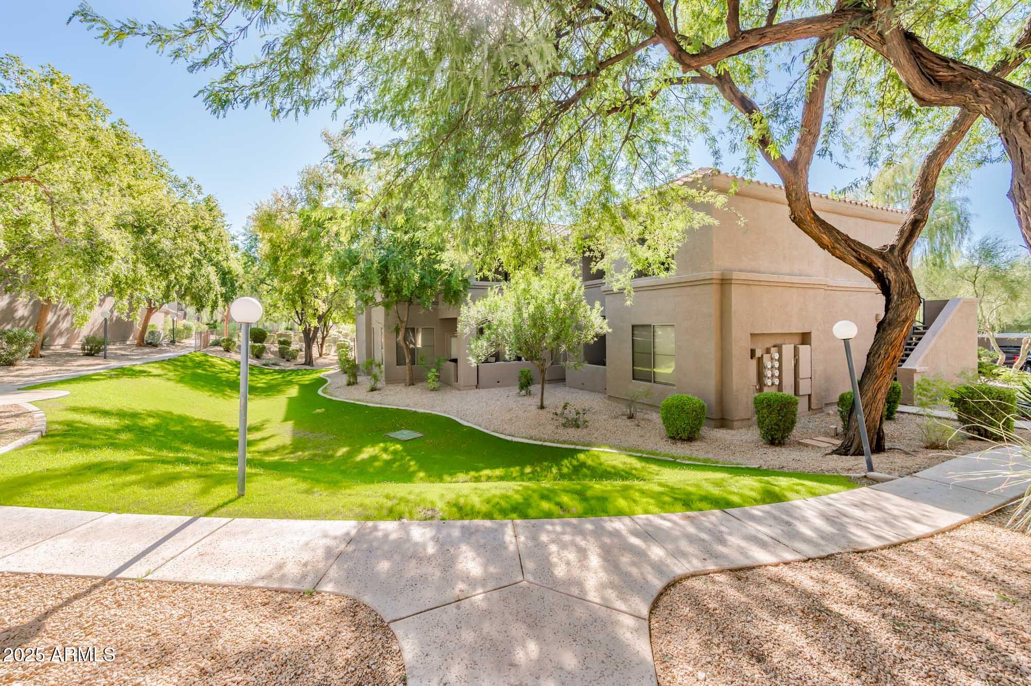 11680 East Sahuaro Drive, Unit 2021 Scottsdale, AZ 85259 - Photo 45 of 51 a view of a backyard with a garden and plants