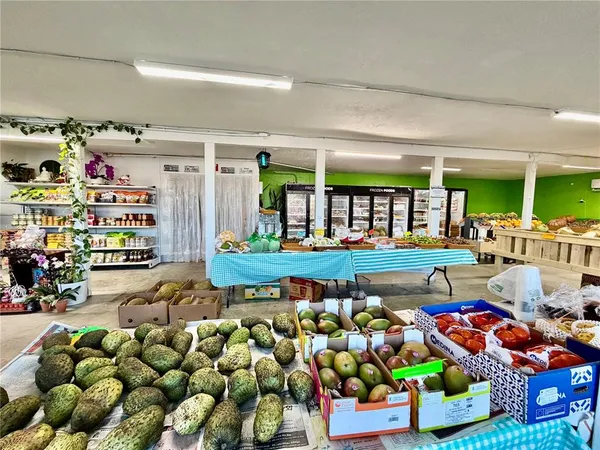 a view of room with a large window and living room