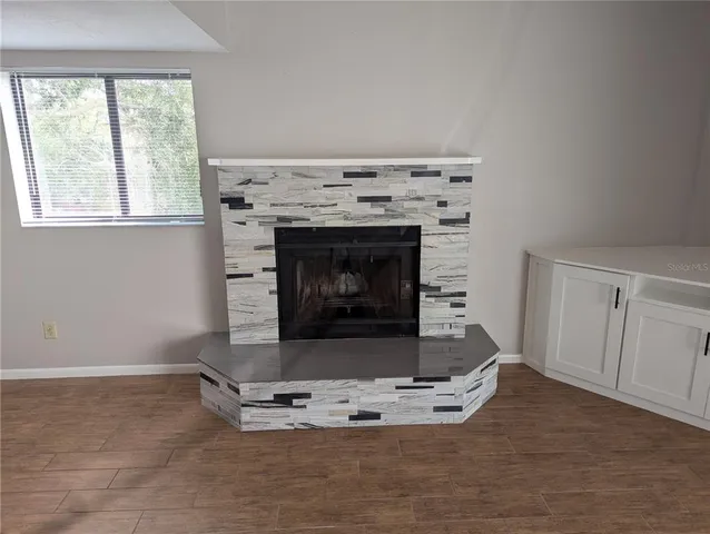 a room with fireplace