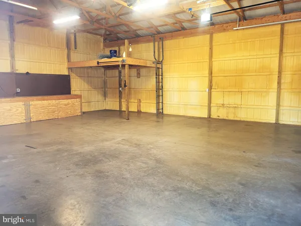 a view of a indoor garage