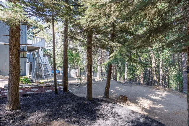 a view of a street with sitting area