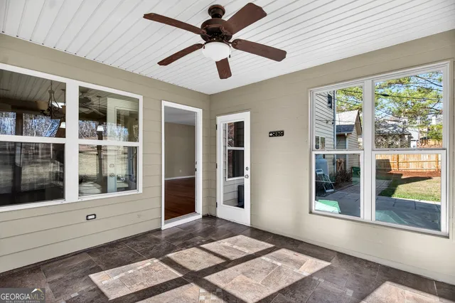 a view of an entryway with a window