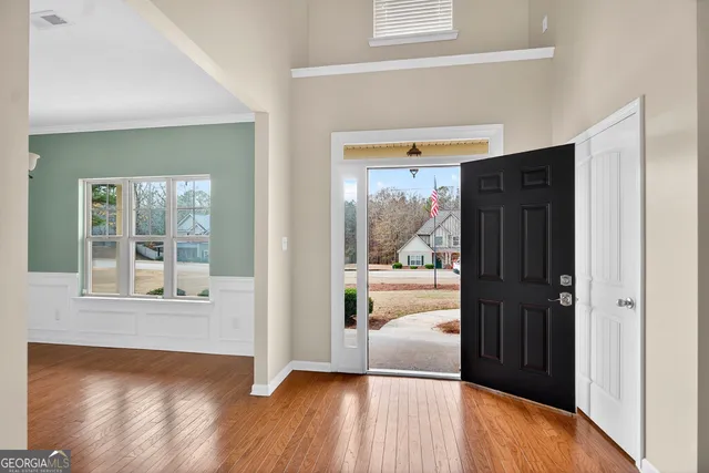 wooden floor and window in a room