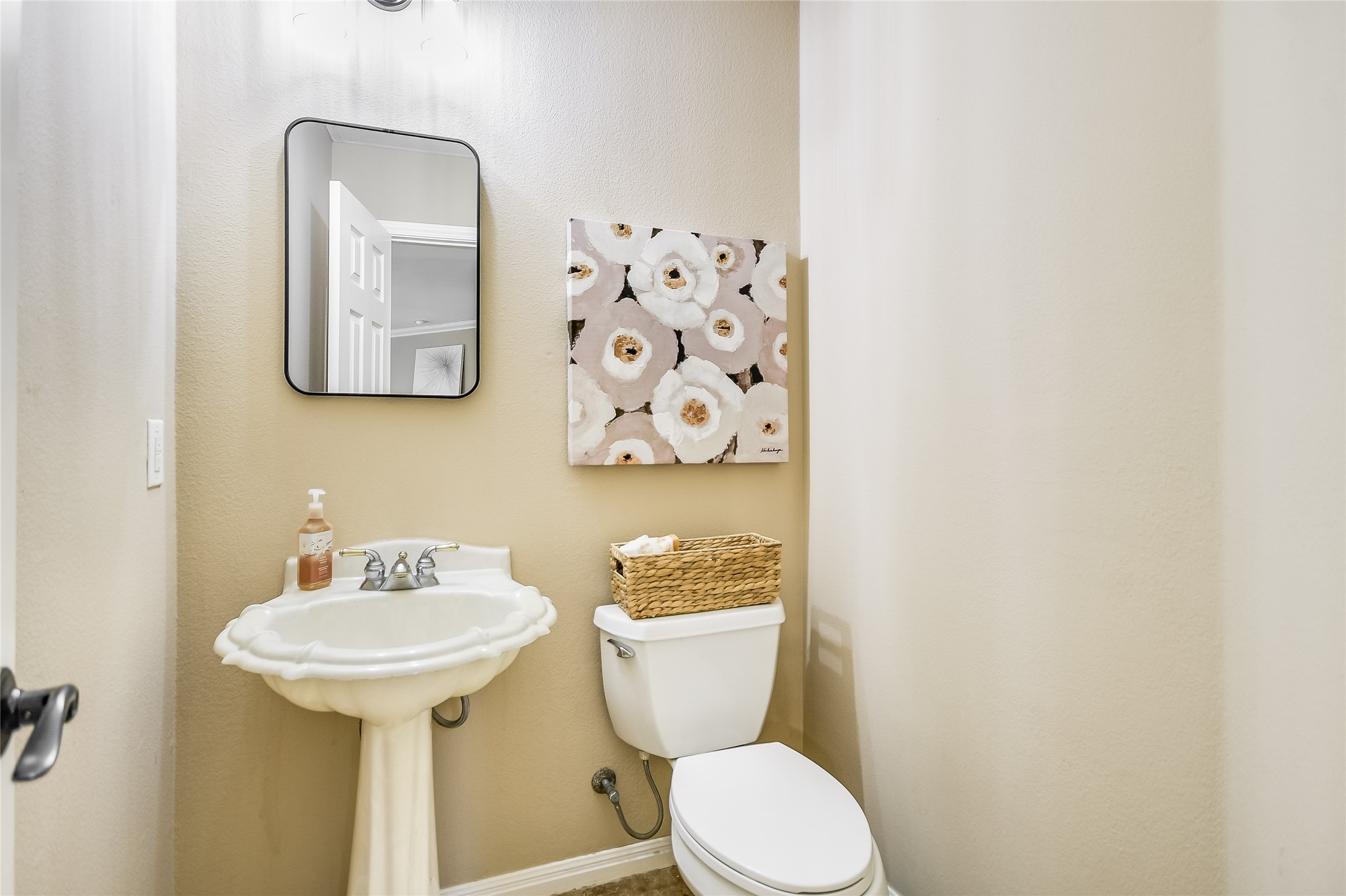 12935 Brigham Drive Austin, TX 78732 - Photo 28 of 35 Downstairs Powder Bathroom - new mirror and vanity light