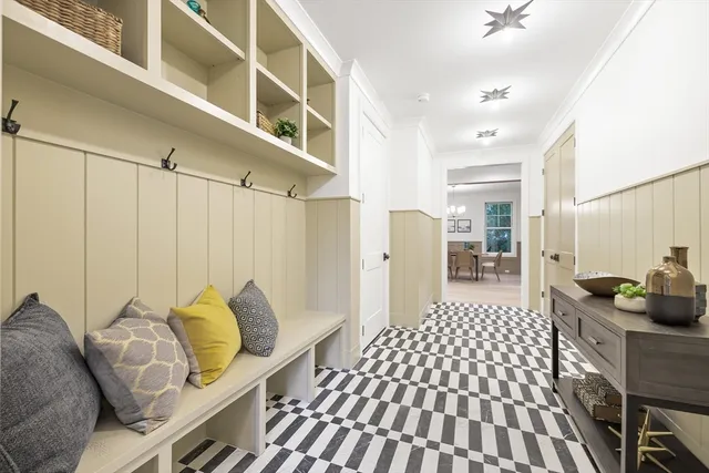 a bedroom with furniture