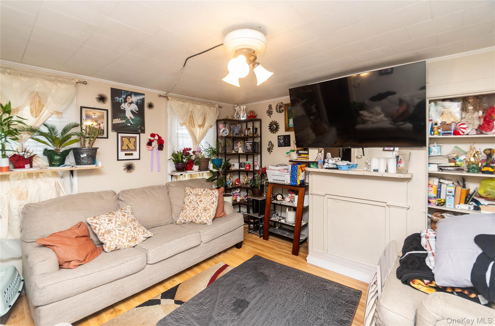 46 Hasbrouck Street Newburgh, NY 12550 - Photo 4 of 26 a living room with furniture and a flat screen tv