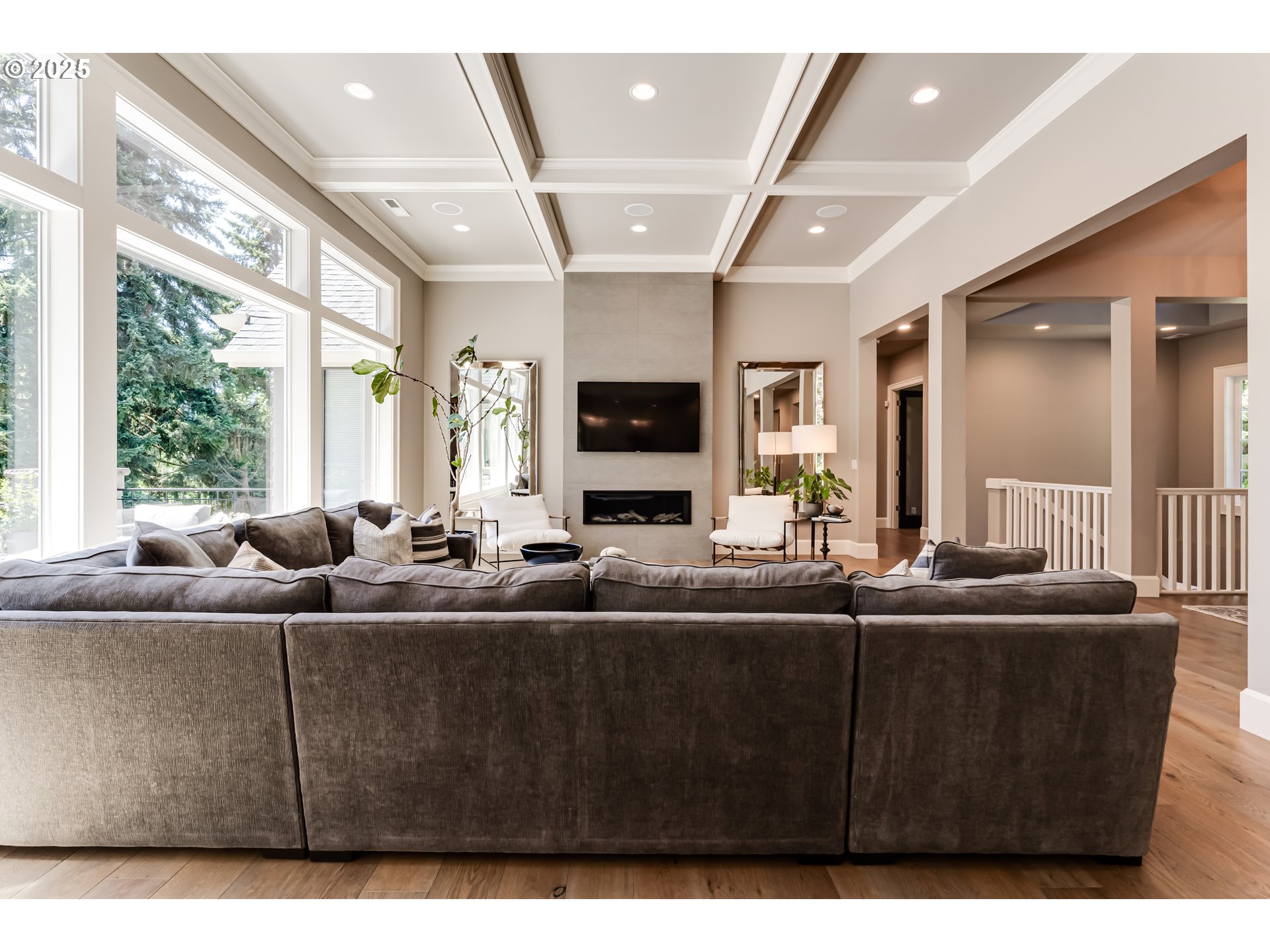 3944 Los Altos Lane Eugene, OR 97405 - Photo 6 of 47 a living room with furniture a large window and flat screen tv