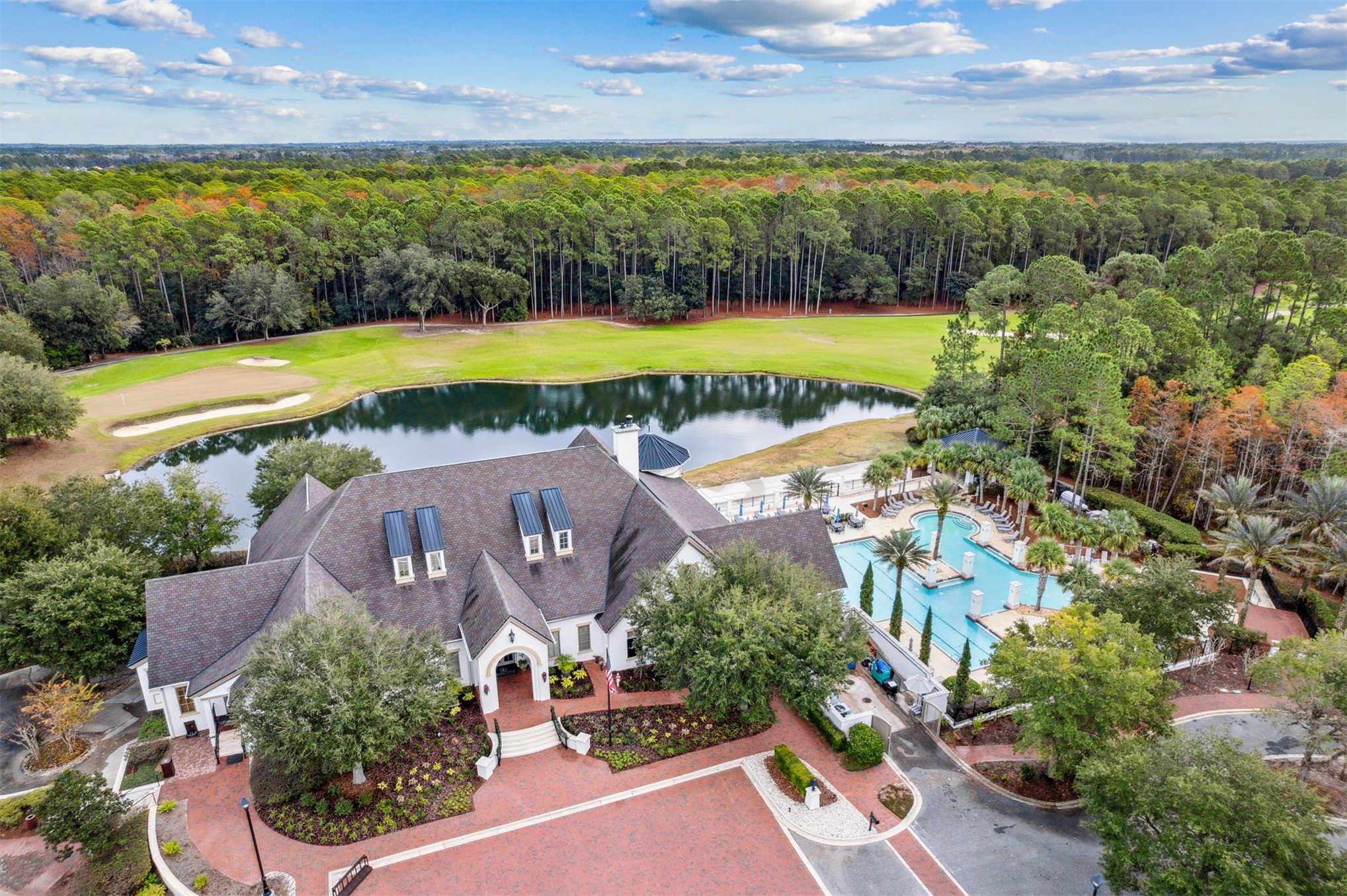 95169 Poplar Way Fernandina Beach, FL 32034 - Photo 23 of 25 an aerial view of a house with a swimming pool yard and outdoor seating